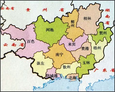 中国地图广西